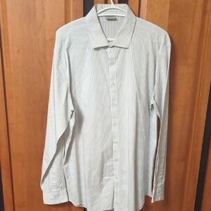Kenneth Cole Reaction White Striped Men's Shirt